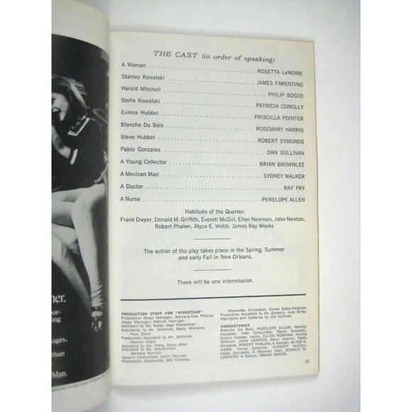 A Streetcar Named Desire 1973 Show Program Patricia Connolly Lincoln Center - Picture 5 of 9